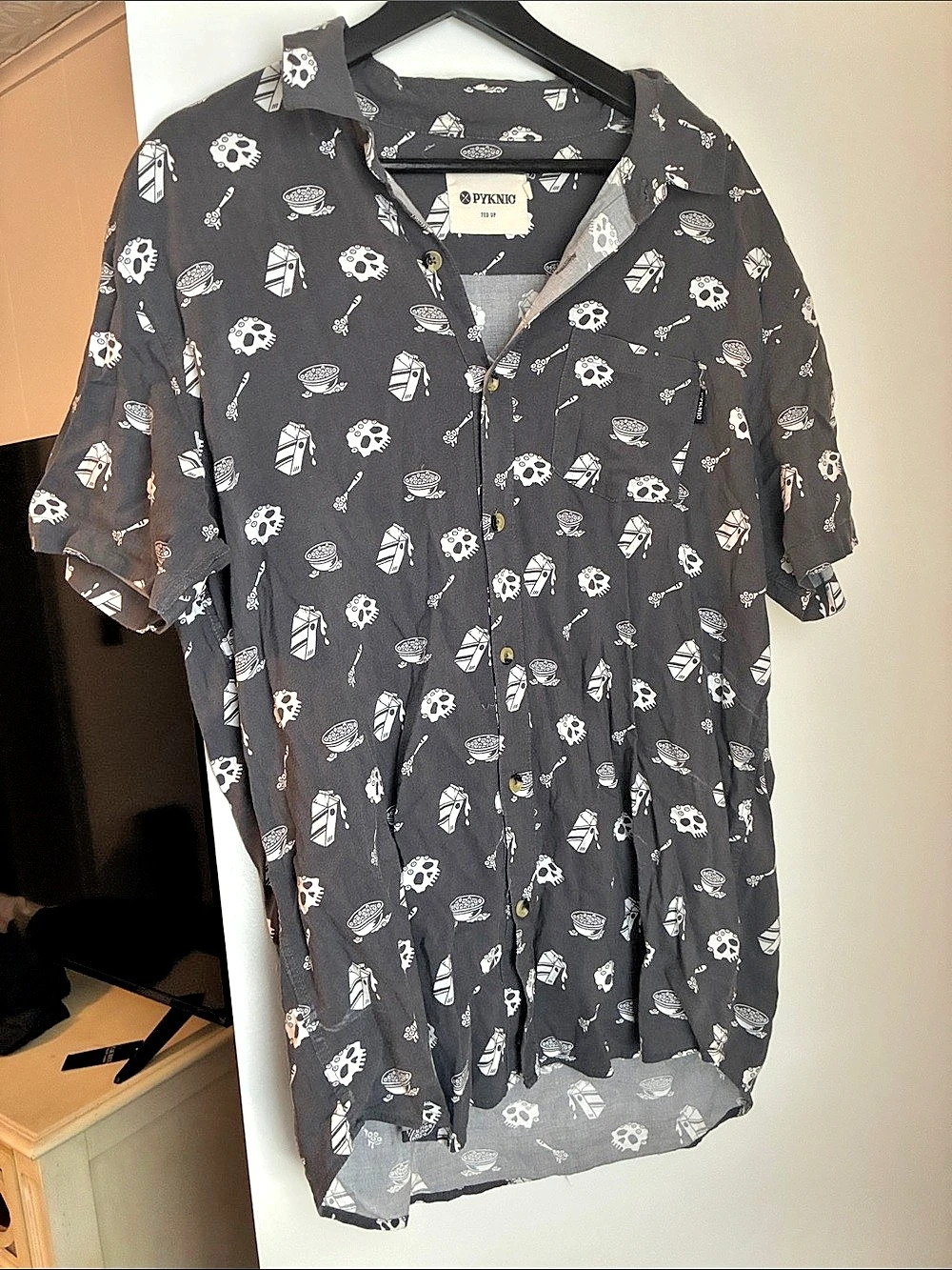 Pyknic Cereal Killer Button-Up Men's Cotton Rayon Shirt